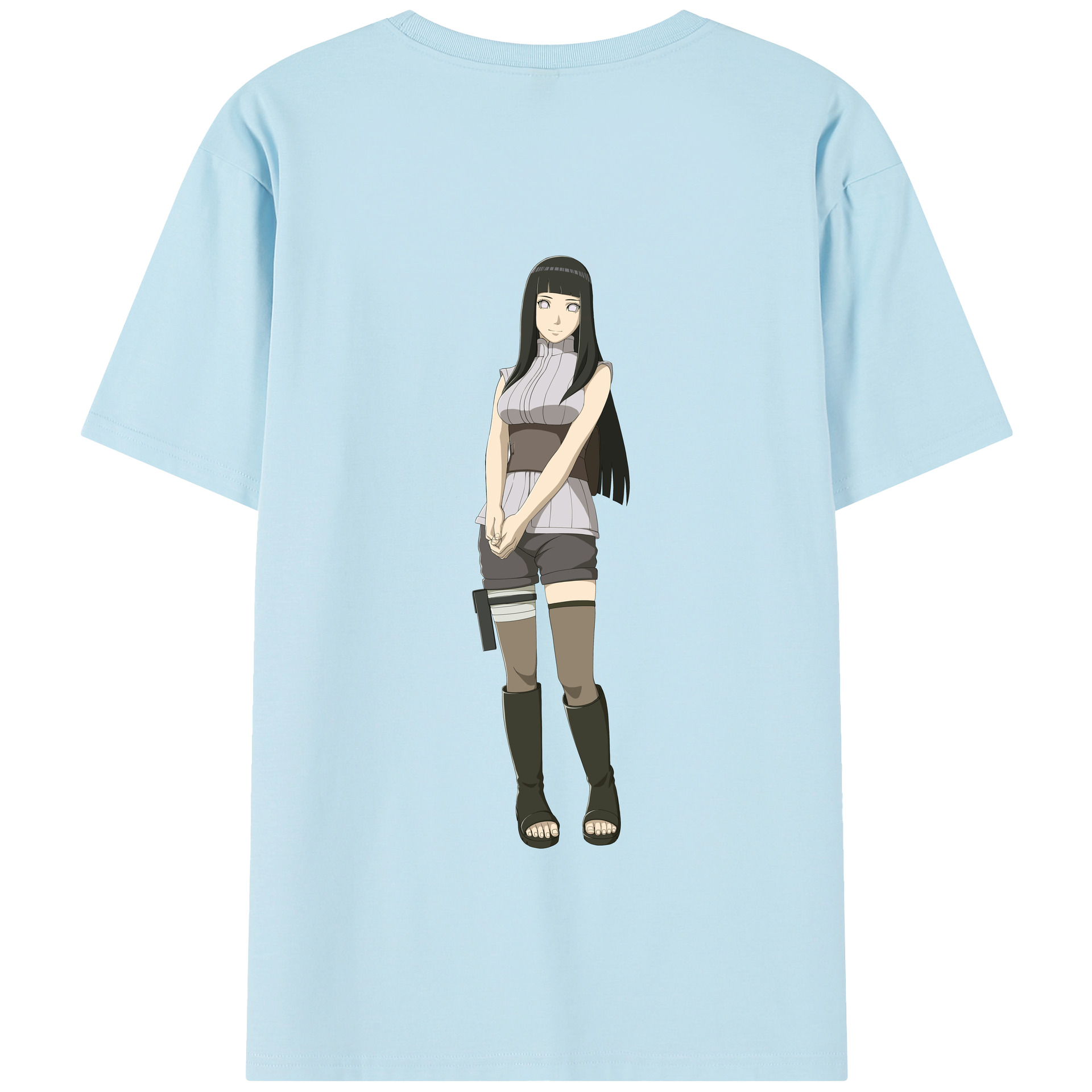 （画像用） NARUTO -ナルト- 日向ヒナタ Hyūga Hinata 綿100％半袖Tシャツ（背面プリント）